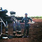 "Tom Watkins with 175mm Projos in the Field - March 1968 - ABtry 6/27th Arty"